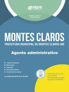 Apostila Prefeitura de Montes Claros - MG  - Agente Administrativo