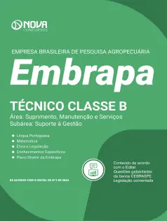 Apostila EMBRAPA 2025 - Técnico Classe B - Área: Suprimento, Manutenção e Serviços – Subárea: Suporte à Gestão