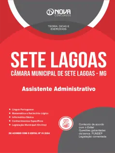 Apostila Câmara de Sete Lagoas - MG  - Assistente Administrativo