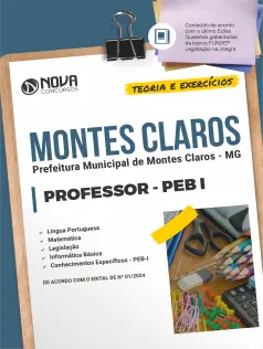 Apostila Prefeitura de Montes Claros - MG em PDF  - Professor de Educação Básica - PEB I