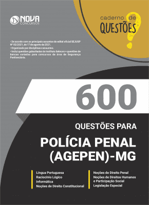 600 Questões Gabaritadas Polícia Penal-MG (PP-MG) em PDF