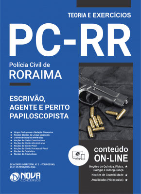 Apostila PC-RR em PDF - Escrivão, Agente e Perito Papiloscopista de Polícia Civil