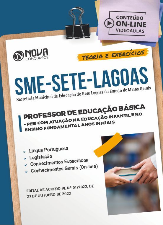 Apostila SME Sete Lagoas - MG PDF - PEB 2022