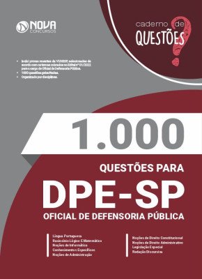 Livro 1.000 Questões Gabaritadas DPE-SP - Oficial de Defensoria Pública