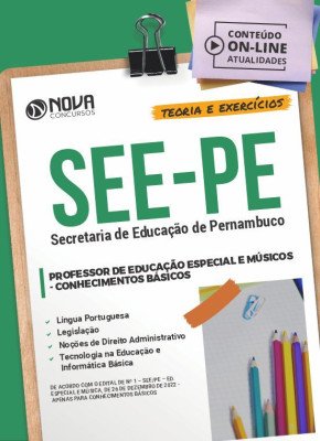 Apostila SEE-PE em PDF 2023 - Conhecimentos Básicos para Professor de Educação Especial e Músicos