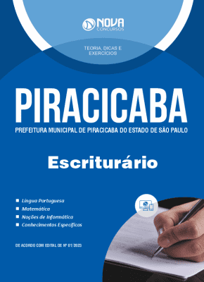 Apostila Prefeitura de Piracicaba - SP em PDF 2023 - Escriturário