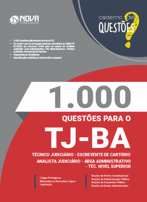 Livro 1.000 Questões Gabaritadas TJ-BA - Técnico Judiciário - Escrevente de Cartório e Analista Judiciário - Área Administrativo - Téc. Nível Superior em PDF