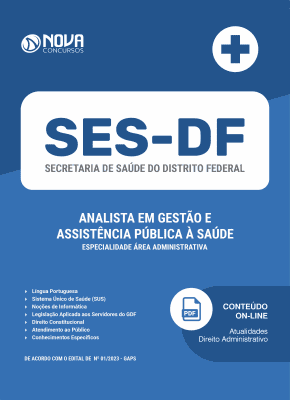 Apostila SES-DF 2023 - Analista em Gestão e Assistência Pública à Saúde - Especialidade Área Administrativa