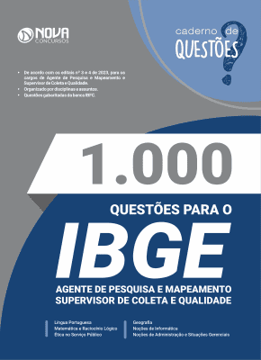 1.000 Questões Gabaritadas IBGE - Agente de Pesquisa e Mapeamento e Supervisor de Coleta e Qualidade em PDF