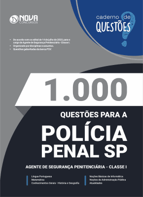 Livro 1.000 Questões Gabaritadas Polícia Penal - SP (SAP-SP) - Agente de Segurança Penitenciária de Classe I