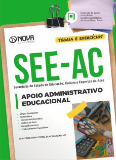 Apostila SEE-AC em PDF 2024 - Apoio Administrativo Educacional